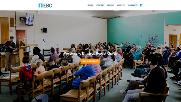 Screenshot of the Elmstead Baptist Church website