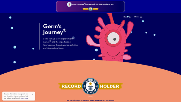Screenshot of the Germ's Journey website