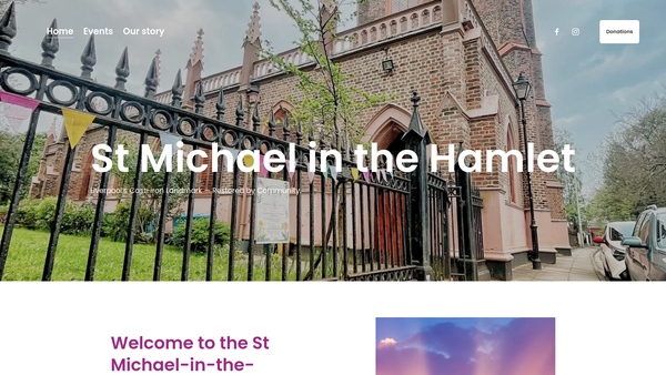 Screenshot of the St Michael 1815 Heritage Association website