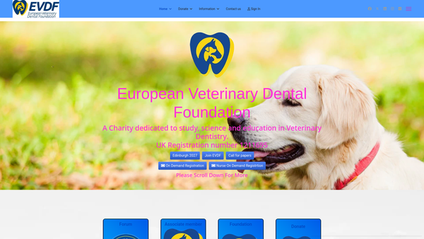 Screenshot of the European Foundation For Veterinary Dentistry website