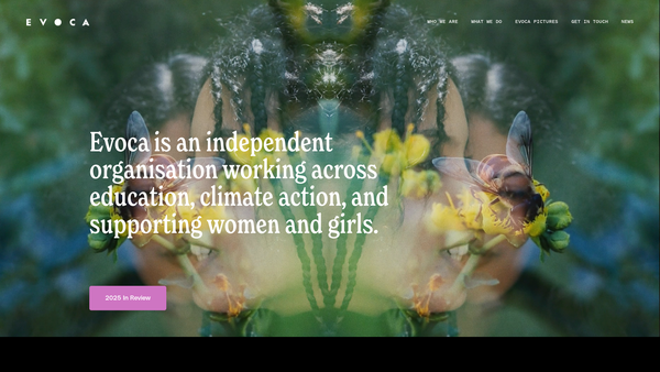 Screenshot of the The Evoca Foundation website