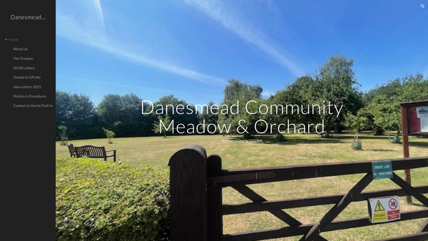 Screenshot of the Danesmead Community Meadow & Orchard website