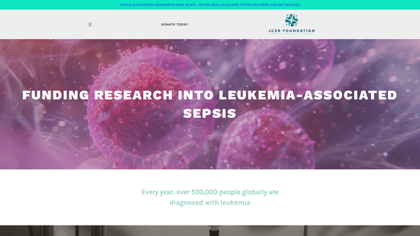 Screenshot of the Jibraan Chaudhary Sepsis Research Foundation website