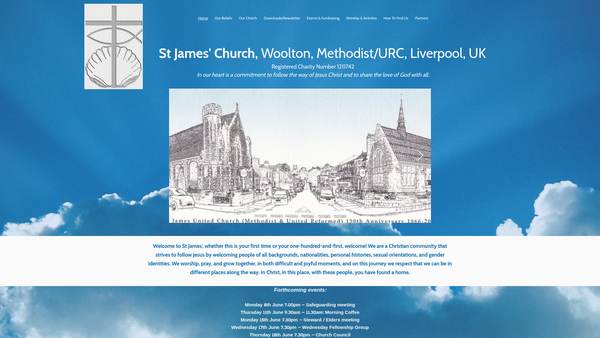 Screenshot of the St James Church Woolton Methodist/urc website