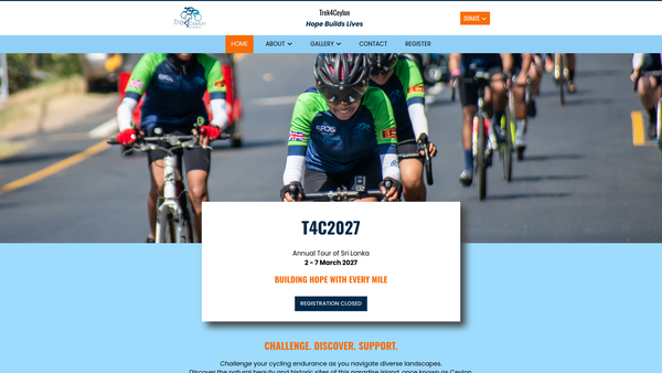 Screenshot of the Trek4ceylon Ltd website