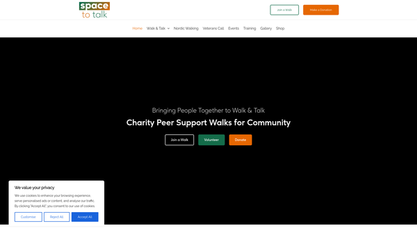 Screenshot of the Space To Talk website