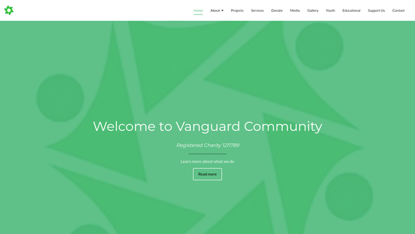 Screenshot of the Vanguard Community website
