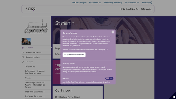 Screenshot of the The Parochial Church Council Of The Ecclesiastical Parish Of St Martin, Kensal Rise, website