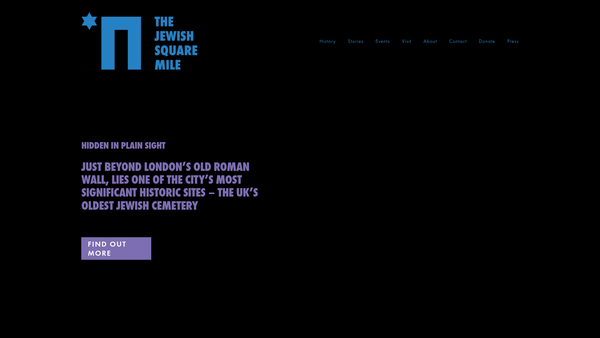Screenshot of the The Jewish Square Mile Foundation website