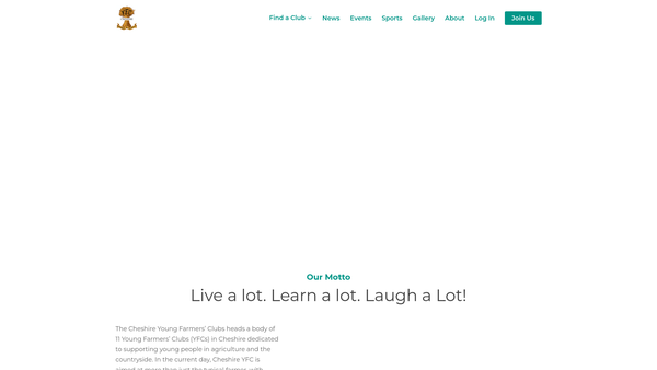 Screenshot of the Cheshire County Federation Of Young Farmers' Clubs website