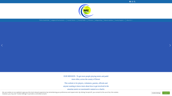 Screenshot of the Dorset Tennis And Padel website