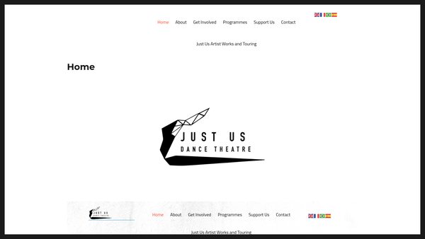 Screenshot of the Just US Dance Theatre Ltd website
