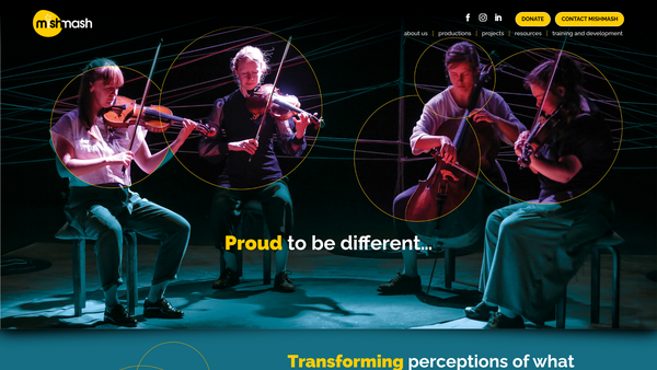 Screenshot of the Mishmash Music website