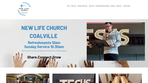 Screenshot of the New Life Church Coalville website