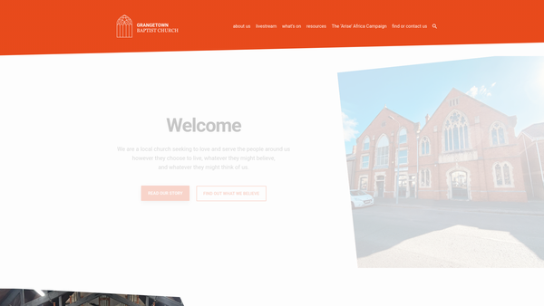 Screenshot of the Grangetown Baptist Church website