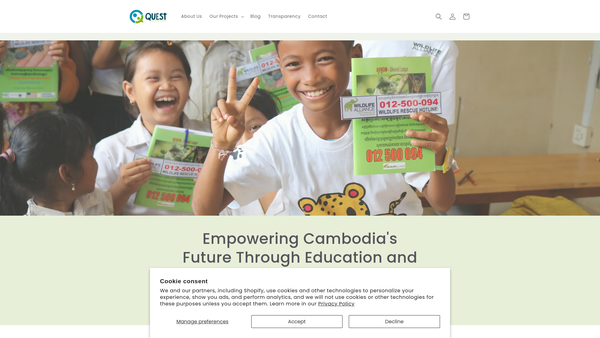 Screenshot of the Quest Compassionate Education website