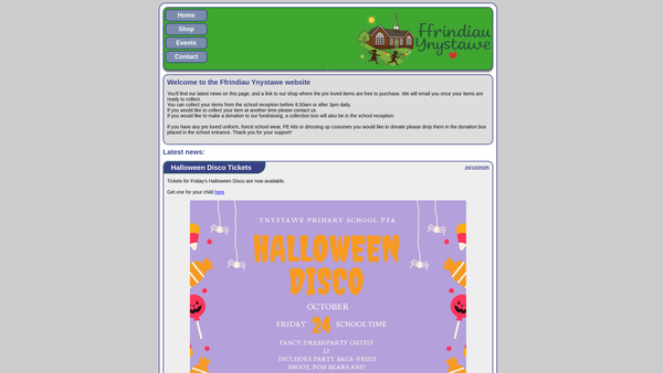 Screenshot of the Ffrindiau Ynystawe website