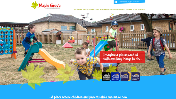 Screenshot of the Maple Grove Community Group website