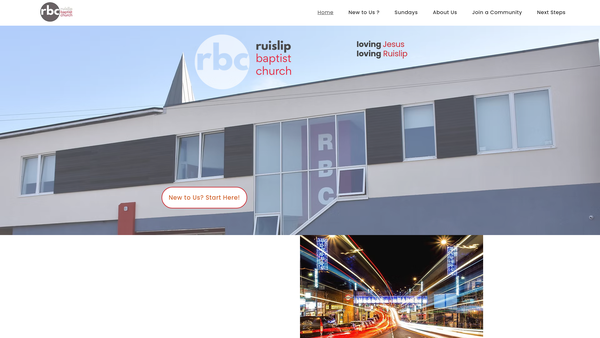 Screenshot of the Ruislip Baptist Church website