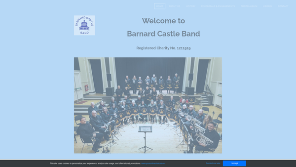 Screenshot of the Barnard Castle Band website