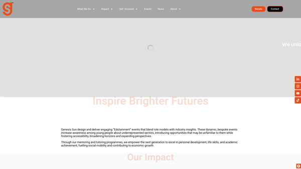 Screenshot of the Genesis Sun Foundation website