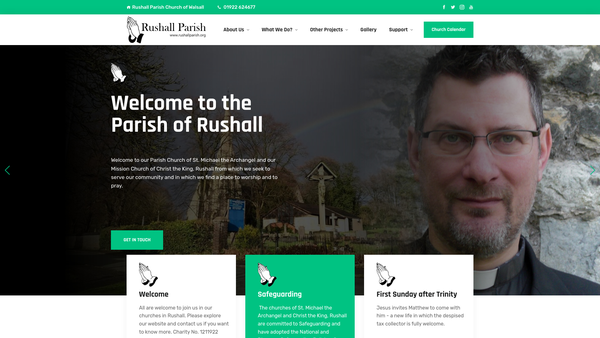 Screenshot of the The Parochial Church Council Of The Ecclesiastical Parish Of Rushall website