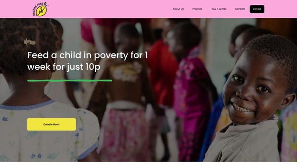 Screenshot of the Nourish Fund website