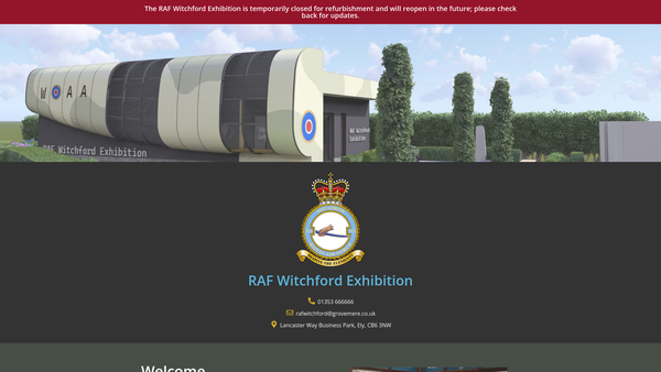 Screenshot of the Raf Witchford And Mepal Exhibition website