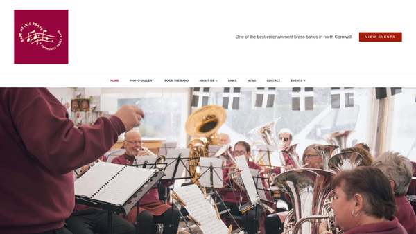 Screenshot of the Bude Metric Brass website