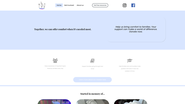 Screenshot of the Sunshine And Rain Foundation website