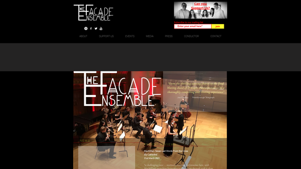 Screenshot of the The Facade Ensemble website