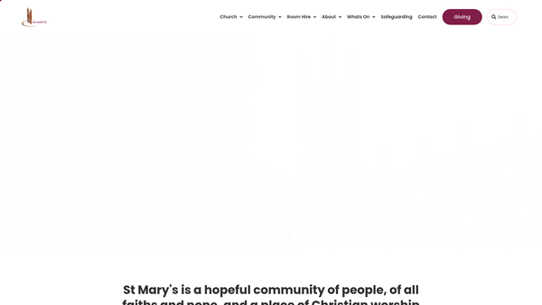 Screenshot of the The Parochial Church Council Of The Ecclesiastical Parish Of St Mary's, Bramall Lane Sheffield website
