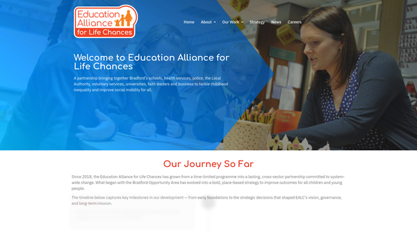 Screenshot of the Education Alliance For Life Chances website