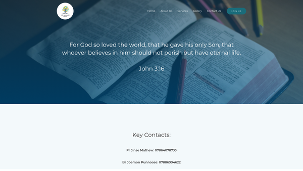 Screenshot of the Hull Pentecostal Church website