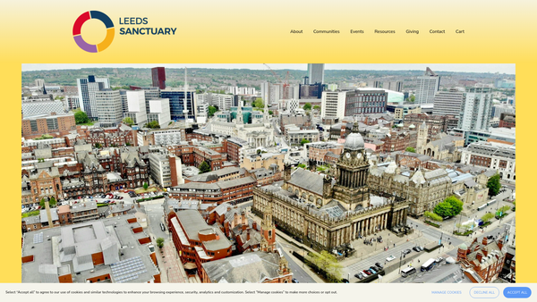 Screenshot of the Leeds Sanctuary website
