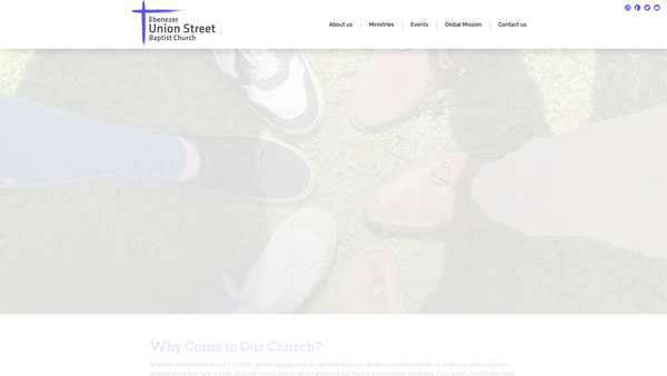Screenshot of the Ebenezer Union Street Baptist Church website