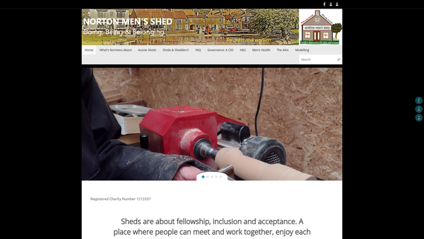 Screenshot of the Norton Men's Shed website