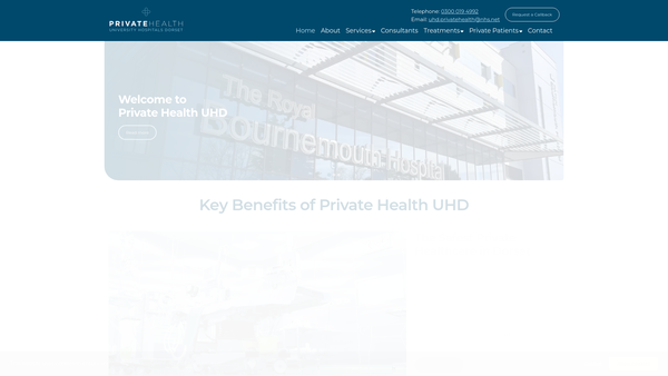 Screenshot of the Bournemouth And Poole Healthcare Trust website