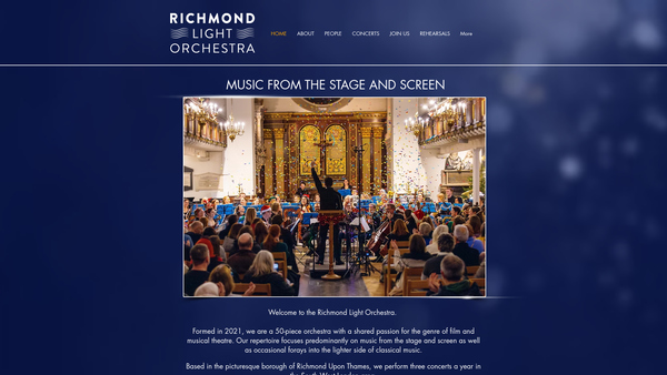 Screenshot of the Richmond Light Orchestra website