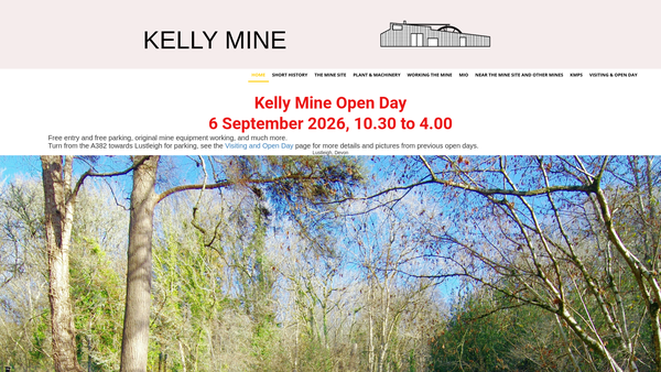 Screenshot of the The Kelly Mine Preservation Society website