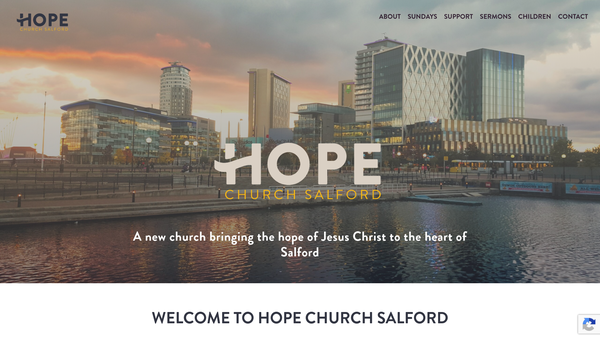 Screenshot of the Hope Church Salford website