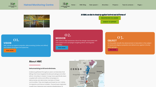 Screenshot of the Hatred Monitoring Centre website