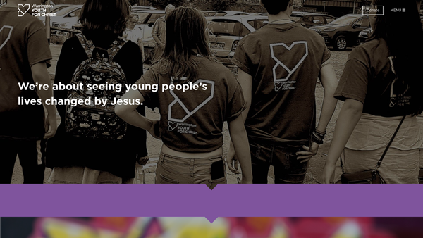 Screenshot of the Warrington Youth For Christ website