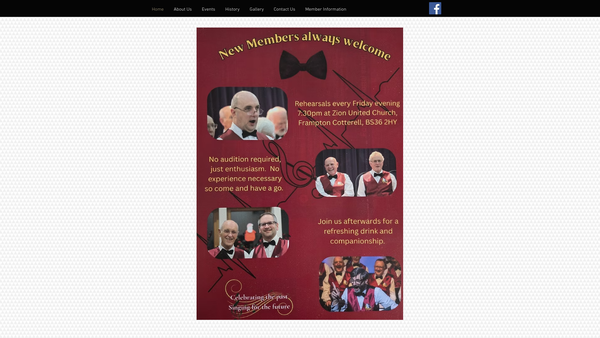 Screenshot of the Frampton Cotterell Male Voice Choir website