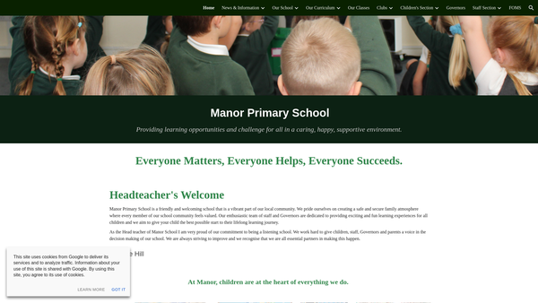 Screenshot of the Friends Of Manor School (Foms) website