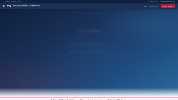 Screenshot of the Crisis Intervention And Trauma Support website