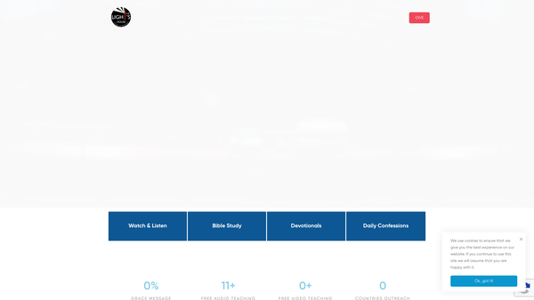 Screenshot of the The Light's House website