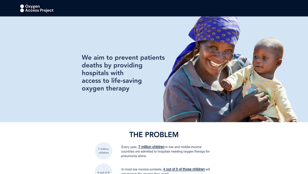 Screenshot of the Oxygen Access Project website