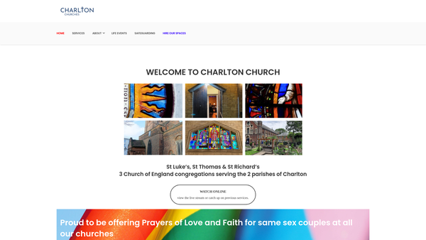 Screenshot of the The Parochial Church Council Of The Ecclesiastical Parish Of St Luke With Holy Trinity, Charlton In The Diocese Of Southwark website