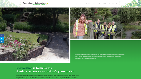 Screenshot of the Southchurch Hall Inspirational Parkers (S.h.i.p.) website